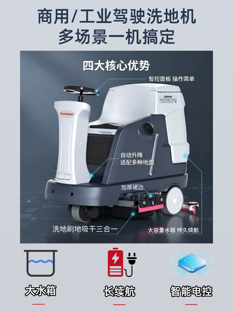 诺斯曼N-6双刷小型驾驶洗地机(pic3)